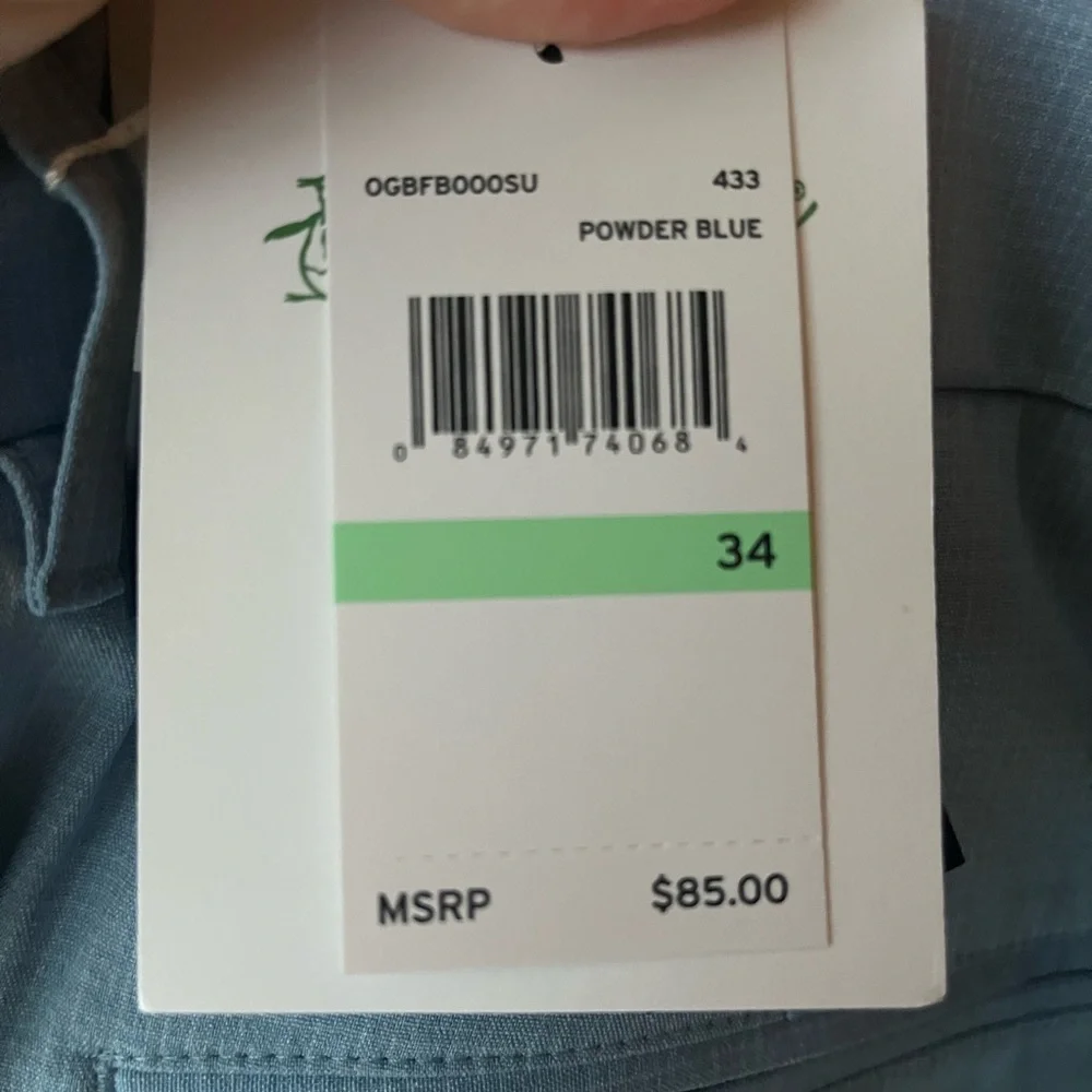 Original Penguin Powder Blue Flat Front Shorts